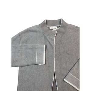 Benedetta B Open Cardigan Wool Cashmere Blend Knit Italy Gray Brown Women's Sz M